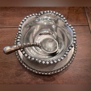 Silver bowl, saucer, and serving spoon. Never used!